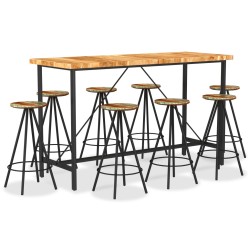 vidaXL Muebles de bar 9 pzas madera maciza acacia y madera reciclada