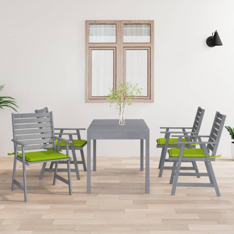 vidaXL Sillas de comedor jardín con cojines 4 uds madera maciza acacia