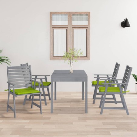 vidaXL Sillas de comedor jardín con cojines 4 uds madera maciza acacia