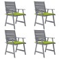 vidaXL Sillas de comedor jardín con cojines 4 uds madera maciza acacia