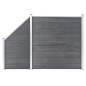 vidaXL Set de valla 1 cuadrada + 1 oblicua WPC gris 273x186 cm vidaXL Set de valla 1 cuadrada + 1 oblicua WPC gris 273x186 cm