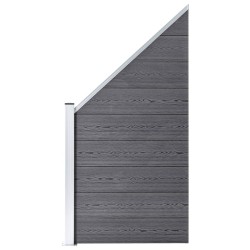 vidaXL Set de valla 1 cuadrada + 1 oblicua WPC gris 273x186 cm