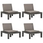 vidaXL Tumbonas jardín con cojines 4 unidades plástico gris antracita vidaXL Tumbonas jardín con cojines 4 unidades plástico gris antracita