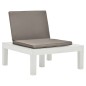 vidaXL Tumbonas de jardín con cojines 4 unidades plástico blanco vidaXL Tumbonas de jardín con cojines 4 unidades plástico blanco