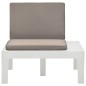 vidaXL Tumbonas de jardín con cojines 4 unidades plástico blanco vidaXL Tumbonas de jardín con cojines 4 unidades plástico blanco