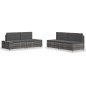 vidaXL Juego de muebles de jardín 4 piezas ratán sintético gris vidaXL Juego de muebles de jardín 4 piezas ratán sintético gris