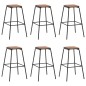 vidaXL Taburetes de cocina 6 uds madera maciza de pino y acero negro vidaXL Taburetes de cocina 6 uds madera maciza de pino y acero negro