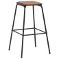 vidaXL Taburetes de cocina 6 uds madera maciza de pino y acero negro vidaXL Taburetes de cocina 6 uds madera maciza de pino y acero negro