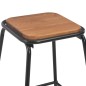 vidaXL Taburetes de cocina 6 uds madera maciza de pino y acero negro vidaXL Taburetes de cocina 6 uds madera maciza de pino y acero negro