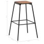 vidaXL Taburetes de cocina 6 uds madera maciza de pino y acero negro vidaXL Taburetes de cocina 6 uds madera maciza de pino y acero negro
