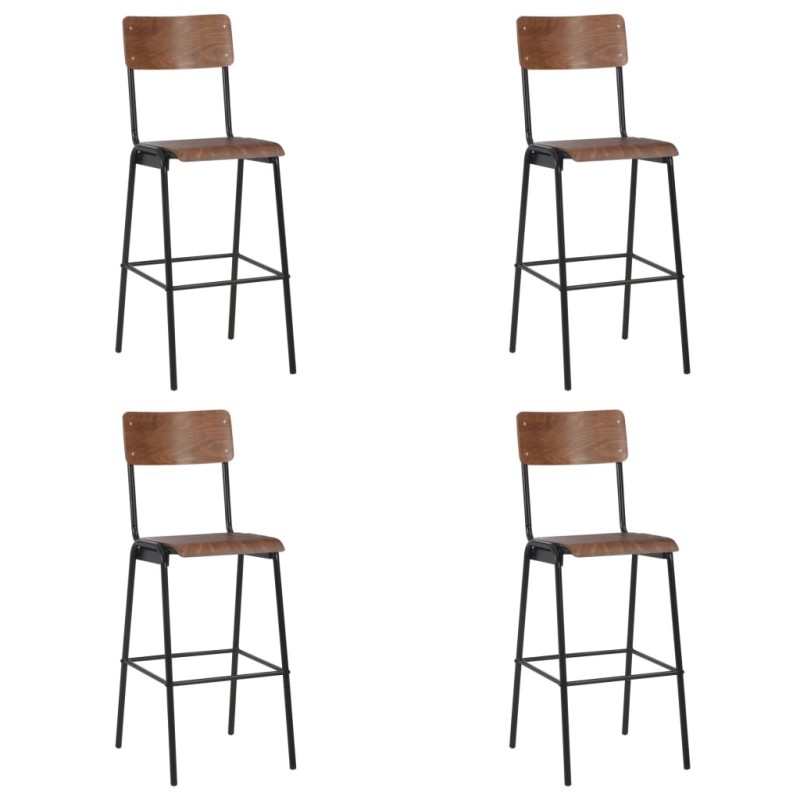 vidaXL Taburetes de cocina 4 unidades madera contrachapada y acero vidaXL Taburetes de cocina 4 unidades madera contrachapada y acero