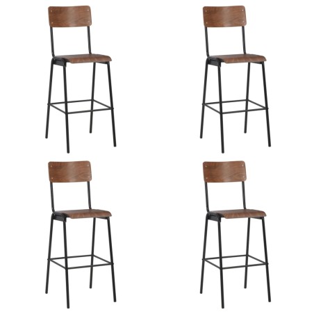 vidaXL Taburetes de cocina 4 unidades madera contrachapada y acero 