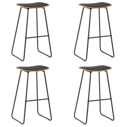 vidaXL Taburetes de cocina 4 unidades cuero sintético negro