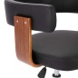 vidaXL Sillas de comedor giratorias 2 uds madera curvada y cuero negro