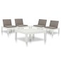 vidaXL Juego de muebles de jardín 5 piezas plástico blanco vidaXL Juego de muebles de jardín 5 piezas plástico blanco