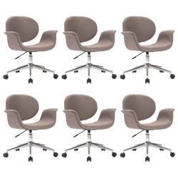 vidaXL Sillas de comedor giratorias 6 unidades tela gris taupe