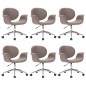 vidaXL Sillas de comedor giratorias 6 unidades tela gris taupe vidaXL Sillas de comedor giratorias 6 unidades tela gris taupe