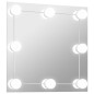 vidaXL Espejo de pared con luces LED cuadrado de vidrio