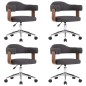 vidaXL Sillas de comedor giratorias 4 uds madera curvada y tela gris vidaXL Sillas de comedor giratorias 4 uds madera curvada y tela gris