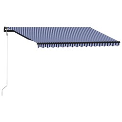 vidaXL Toldo automático retráctil azul y blanco 400x300 cm