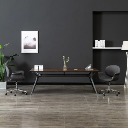 vidaXL Silla de oficina giratoria de tela gris 