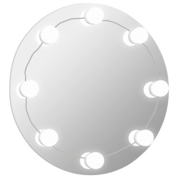 vidaXL Espejo de pared con luces LED redondo de vidrio