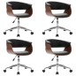vidaXL Sillas comedor giratorias 4 unidades cuero sintético negro vidaXL Sillas comedor giratorias 4 unidades cuero sintético negro
