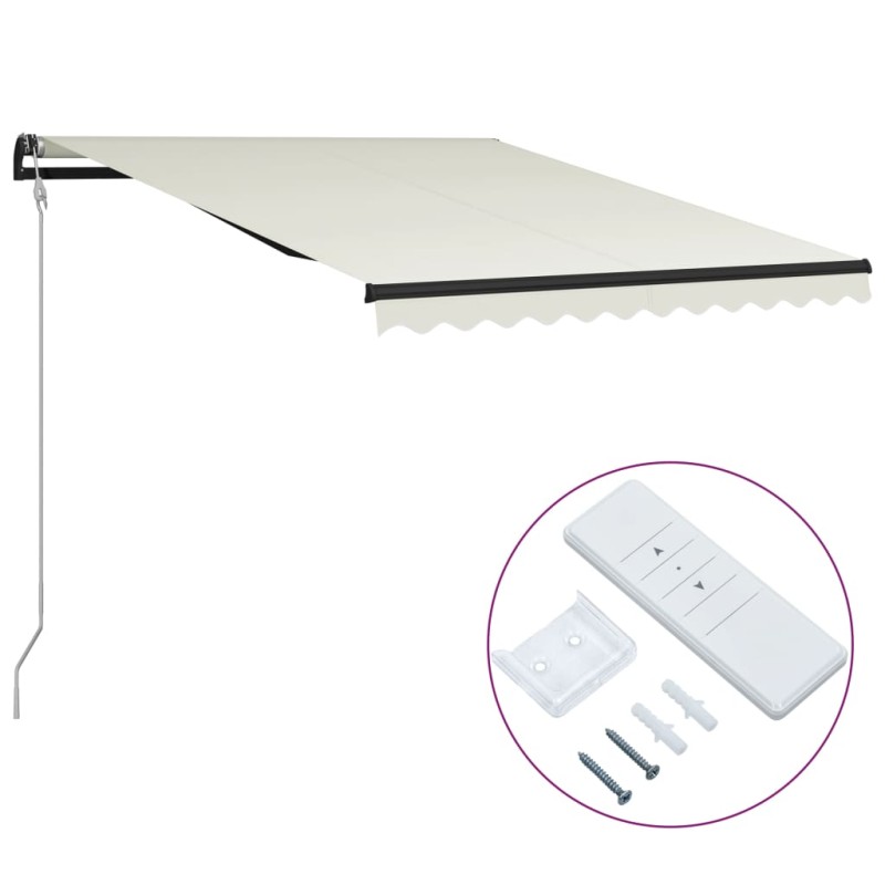 vidaXL Toldo retráctil automático crema 300x250 cm vidaXL Toldo retráctil automático crema 300x250 cm