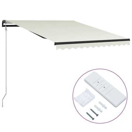 vidaXL Toldo retráctil automático crema 300x250 cm