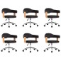 vidaXL Sillas de comedor giratorias 6 unidades cuero sintético negro vidaXL Sillas de comedor giratorias 6 unidades cuero sintético negro
