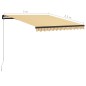 vidaXL Toldo manual retráctil con LED amarillo y blanco 300x250 cm vidaXL Toldo manual retráctil con LED amarillo y blanco 300x250 cm