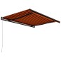 vidaXL Toldo manual retráctil naranja y marrón 400x300 cm