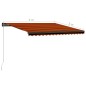 vidaXL Toldo manual retráctil naranja y marrón 400x300 cm