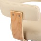vidaXL Silla de oficina giratoria madera curvada cuero sintético crema vidaXL Silla de oficina giratoria madera curvada cuero sintético crema