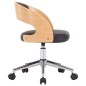 vidaXL Sillas de comedor giratorias 2 uds madera curvada y cuero negro