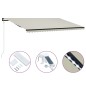 vidaXL Toldo retráctil sensor de viento y LED color crema 600x300 cm vidaXL Toldo retráctil sensor de viento y LED color crema 600x300 cm