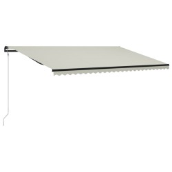 vidaXL Toldo retráctil sensor de viento y LED color crema 600x300 cm