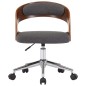 vidaXL Sillas de comedor giratorias 2 uds madera curvada y tela gris 