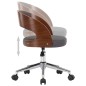 vidaXL Sillas de comedor giratorias 2 uds madera curvada y tela gris 