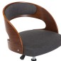 vidaXL Sillas de comedor giratorias 2 uds madera curvada y tela gris 