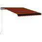 vidaXL Toldo retráctil sensor de viento LED naranja y marrón 350x250cm vidaXL Toldo retráctil sensor de viento LED naranja y marrón 350x250cm