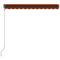 vidaXL Toldo retráctil sensor de viento LED naranja y marrón 350x250cm vidaXL Toldo retráctil sensor de viento LED naranja y marrón 350x250cm