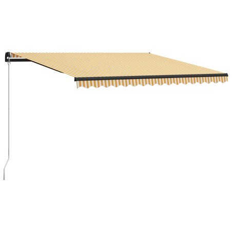 vidaXL Toldo manual retráctil amarillo y blanco 400x300 cm