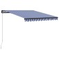 vidaXL Toldo retráctil manual con LED azul y blanco 300x250 cm vidaXL Toldo retráctil manual con LED azul y blanco 300x250 cm