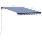 vidaXL Toldo retráctil manual con LED azul y blanco 300x250 cm vidaXL Toldo retráctil manual con LED azul y blanco 300x250 cm