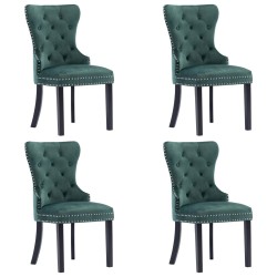 vidaXL Sillas de comedor 4 unidades terciopelo verde oscuro