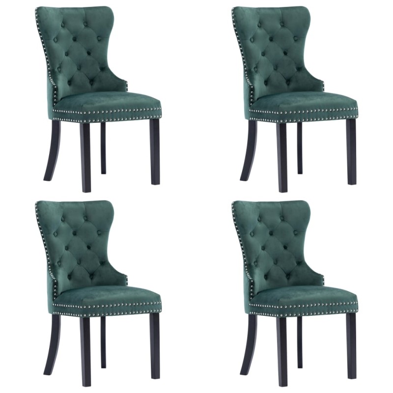 vidaXL Sillas de comedor 4 unidades terciopelo verde oscuro vidaXL Sillas de comedor 4 unidades terciopelo verde oscuro