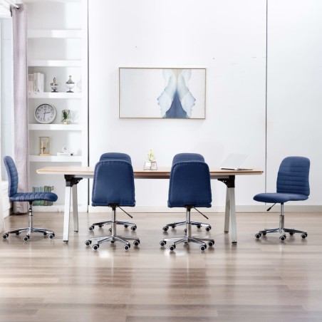 vidaXL Sillas de comedor 6 unidades tela azul 