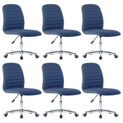 vidaXL Sillas de comedor 6 unidades tela azul 