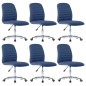 vidaXL Sillas de comedor 6 unidades tela azul 